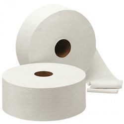 Toiletpapier Jumbo, maxi cellulose, 2 laags, 6 x 380 meter in folie