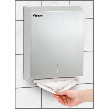 Bartscher Pap. handdoekdispenser, CNS, geb.