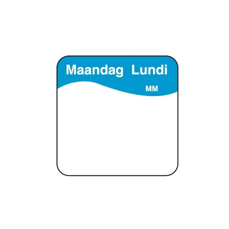 Vol. oplosbare sticker maandag 25 mm 500/rol (1 stuks)