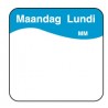 Vol. oplosbare sticker maandag 25 mm 500/rol (per 1 stuks)