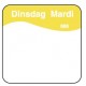 Vol. oplosbare sticker dinsdag 25 mm 500/rol (per 1 stuks)