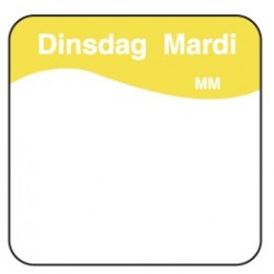 Vol. oplosbare sticker dinsdag 25 mm 500/rol (1 stuks)