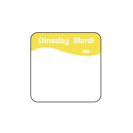 Vol. oplosbare sticker dinsdag 25 mm 500/rol (1 stuks)