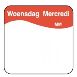 Vol. oplosbare sticker woensdag 25 mm 500/rol (1 stuks)