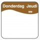 Vol. oplosbare sticker donderdag 25 mm 500/rol (per 1 stuks)