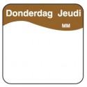 Vol. oplosbare sticker donderdag 25 mm 500/rol (per 1 stuks)