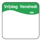 Vol. oplosbare sticker vrijdag 25 mm 500/rol (per 1 stuks)
