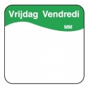 Vol. oplosbare sticker vrijdag 25 mm 500/rol (per 1 stuks)