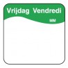 Vol. oplosbare sticker vrijdag 25 mm 500/rol (per 1 stuks)