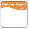 Vol. oplosbare sticker zaterdag 25 mm 500/rol (per 1 stuks)