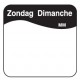 Vol. oplosbare sticker zondag 25 mm 500/rol (per 1 stuks)