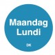 Permanente sticker maandag 19 mm 1000/rol (per 1 stuks)