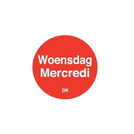 Permanente sticker woensdag 19 mm 1000/rol (1 stuks)