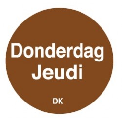 Permanente sticker donderdag 19 mm 1000/rol (1 stuks)