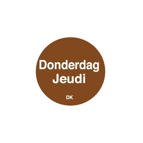 Permanente sticker donderdag 19 mm 1000/rol (1 stuks)