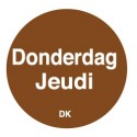 Permanente sticker donderdag 19 mm 1000/rol (per 1 stuks)