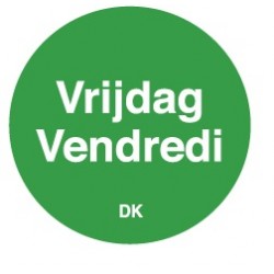 Permanente sticker vrijdag 19 mm 1000/rol (1 stuks)