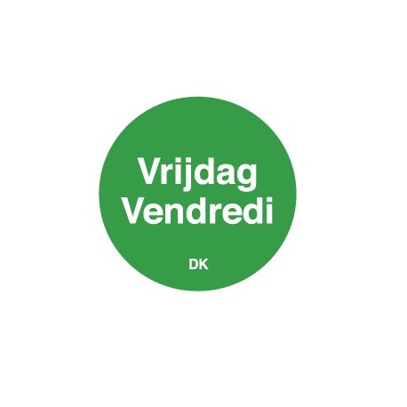 Permanente sticker vrijdag 19 mm 1000/rol (1 stuks)