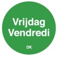 Permanente sticker vrijdag 19 mm 1000/rol (per 1 stuks)