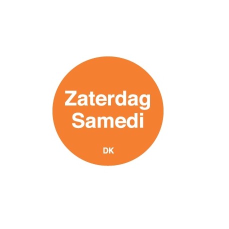Permanente sticker zaterdag 19 mm 1000/rol (1 stuks)