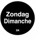 Permanente sticker zondag 19 mm 1000/rol (per 1 stuks)