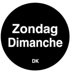 Permanente sticker zondag 19 mm 1000/rol (1 stuks)