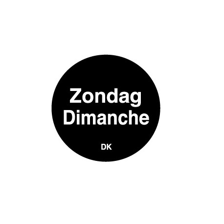 Permanente sticker zondag 19 mm 1000/rol (1 stuks)
