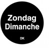 Permanente sticker zondag 19 mm 1000/rol (per 1 stuks)