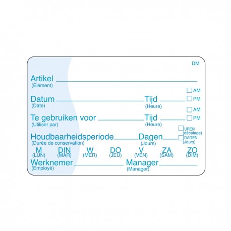 Vol. oplosbare sticker met schrijfvlak 250/rol (1 stuks)