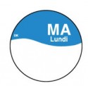 Perm. sticker m/schrijfvlak maandag 19 mm 1000/rol (per 1 stuks)