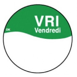 Perm. sticker m/schrijfvlak vrijdag 19 mm 1000/rol (1 stuks)