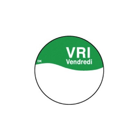 Perm. sticker m/schrijfvlak vrijdag 19 mm 1000/rol (1 stuks)