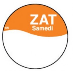 Perm. sticker m/schrijfvl. zaterdag 19 mm 1000/rol (1 stuks)