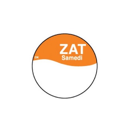 Perm. sticker m/schrijfvl. zaterdag 19 mm 1000/rol (1 stuks)