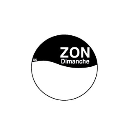 Perm. sticker m/schrijfvlak zondag 19 mm 1000/rol (1 stuks)