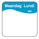 Makk. verwijderbare sticker maandag 25 mm 1000/rol (per 1 stuks)