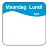 Makk. verwijderbare sticker maandag 25 mm 1000/rol (per 1 stuks)