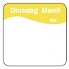 Makk. verwijderbare sticker dinsdag 25 mm 1000/rol (per 1 stuks)