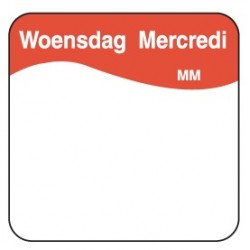 Eenv. verwijderb. sticker woensdag 25 mm 1000/rol (1 stuks)