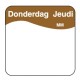 Makk. verwijderb. sticker donderdag 25 mm 1000/rol (per 1 stuks)