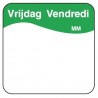 Makk. verwijderbare sticker vrijdag 25 mm 1000/rol (per 1 stuks)