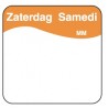 Makk. verwijderb. sticker zaterdag 25 mm 1000/rol (per 1 stuks)