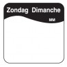 Makk. verwijderbare sticker zondag 25 mm 1000/rol (per 1 stuks)