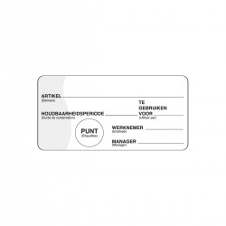 Eenv. verwijderbare sticker m/schrijfvlak 500/rol (1 stuks)