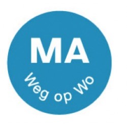 Perm. sticker 'ma weg op wo' 19 mm 1000/rol (1 stuks)