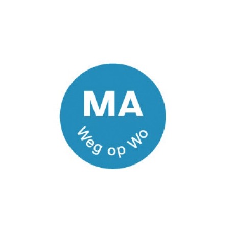Perm. sticker 'ma weg op wo' 19 mm 1000/rol (1 stuks)