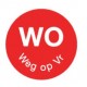 Perm. sticker 'wo weg op vr' 19 mm 1000/rol (1 stuks)