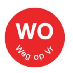 Perm. sticker 'wo weg op vr' 19 mm 1000/rol (1 stuks)