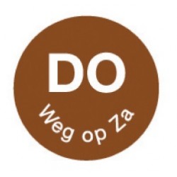 Perm. sticker 'do weg op za' 19 mm 1000/rol (1 stuks)