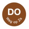 Perm. sticker 'do weg op za' 19 mm 1000/rol (per 1 stuks)